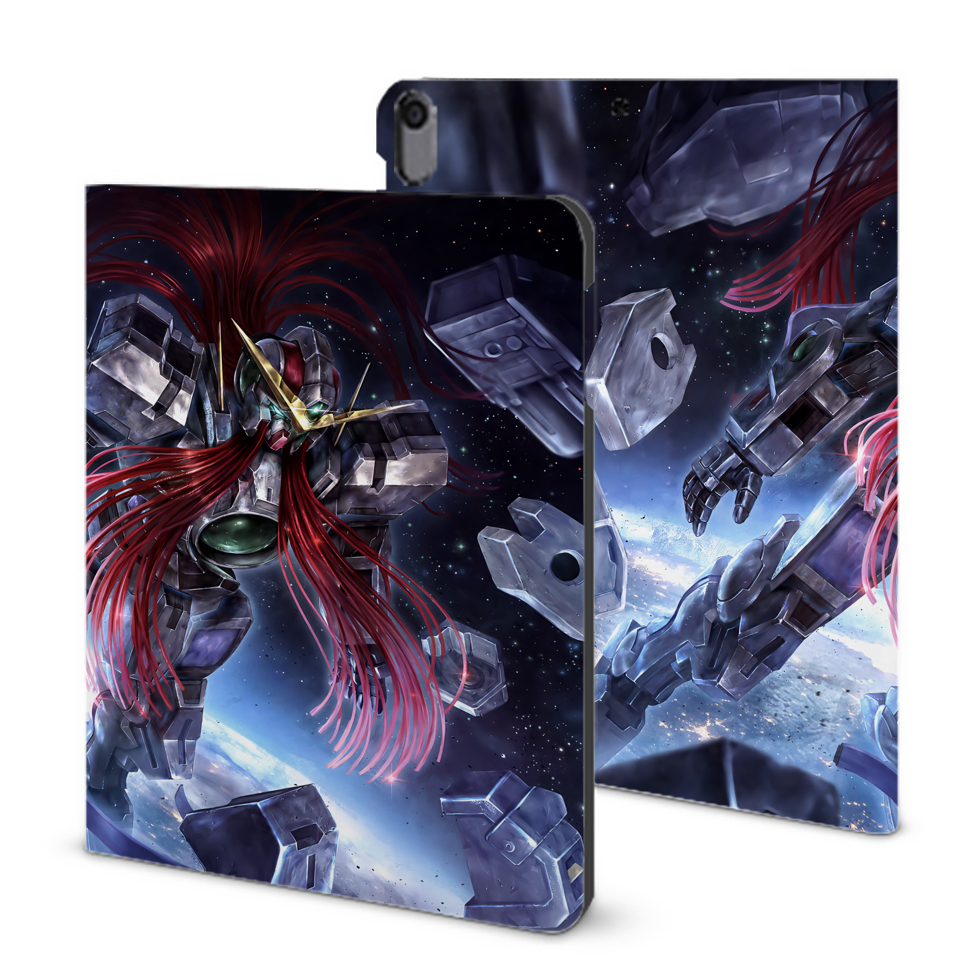 （画像用） 機動戦士ガンダム Mobile Suit Gundam IPad ケース ブック型 PUレザー TPU 耐衝撃 軽量 薄型 ペン収納なし 全面保護 IPad 各モデル対応